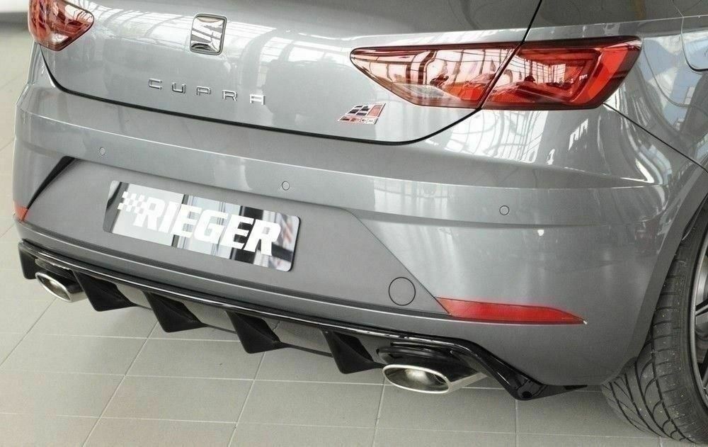 Rieger Seat Leon Cupra Rear Diffuser - Gloss Black (2017+) - 00088136