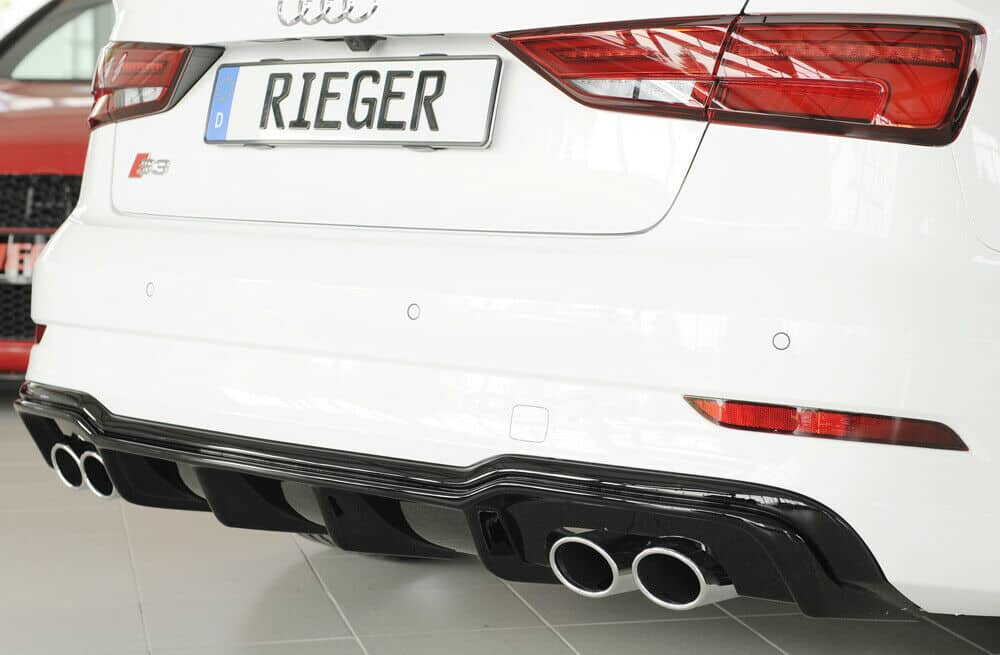 Rieger Audi S3 Saloon & Cabrio Rear Diffuser - Gloss Black (2016+) - 00088185