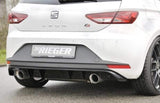 Rieger Seat Leon FR Rear Diffuser (Dual 100mm Exhaust) - Gloss Black (2014-17) - 00088089